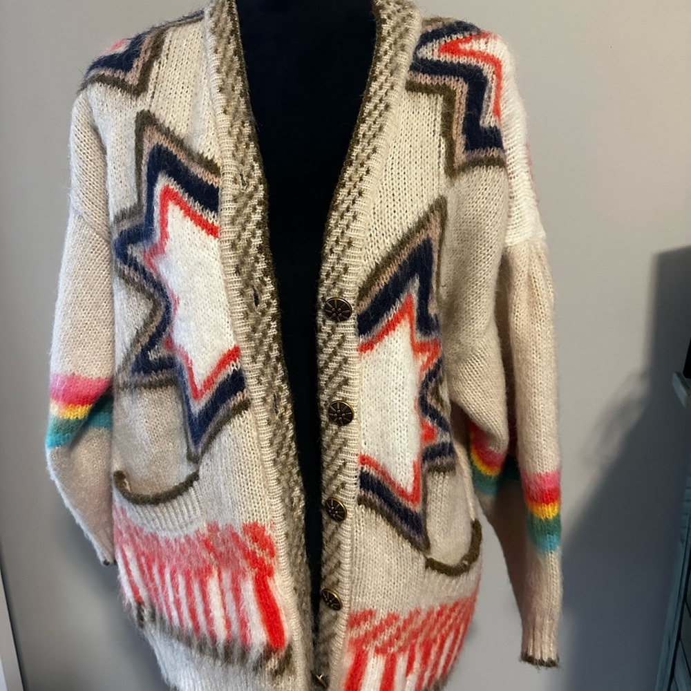 Colorful Star Patterned Cardigan